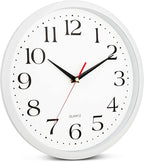 Bernhard Products White Wall Clock Silent Non Ticking, 12 Inch Quality Quartz - Image 3