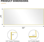 KOCUUY Large Gold Bathroom Mirror, HD Tempered Glass, Anti-Rust Frame, Modern - Image 8