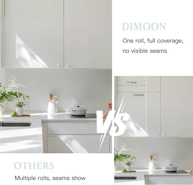 Dimoon 394''x23.6'' Peel and Stick Wallpaper White Contact Paper - Image 4