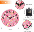 Mxocom Pink Donut Glaze Wall Clock Ice Cream Chocolate Colorful Sprinkles 10 - Image 2