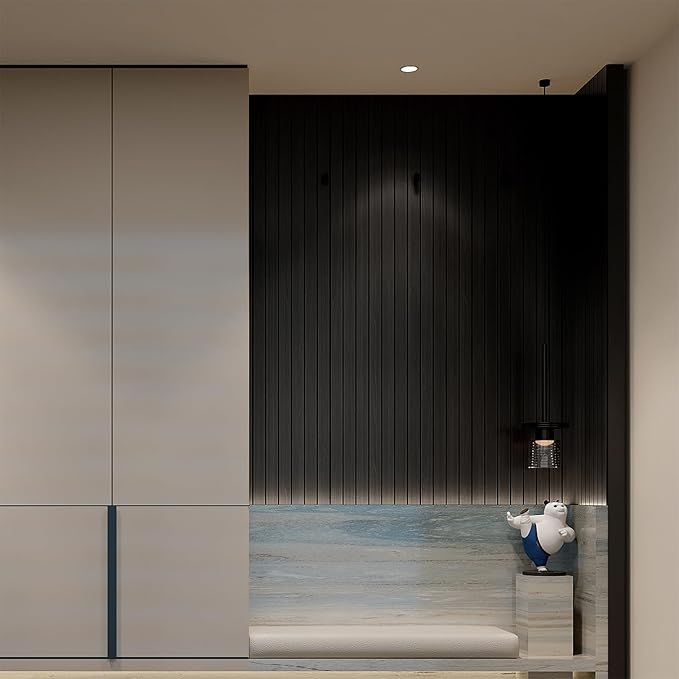 YU LI 3DH Peel and Stick PVC Slat Wall Panel 236"x15.75" Self-Adhesive Thick - Image 5