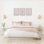 3 Piece Floral Framed Wall Art Pink Wildflower Canvas Wall Art Flower Pictures - Image 3
