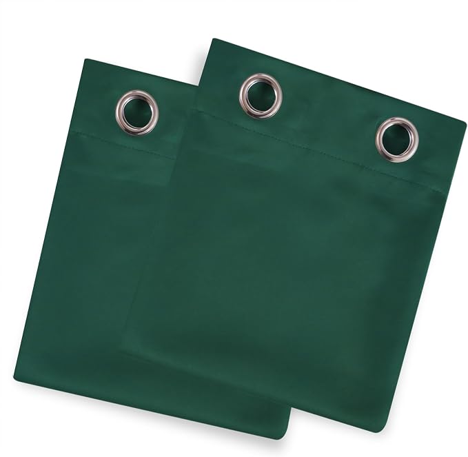 LEMOMO Blackout Curtains 66 x 72 Inch Long Dark Green Curtains Set of 2 Panels - Image 9