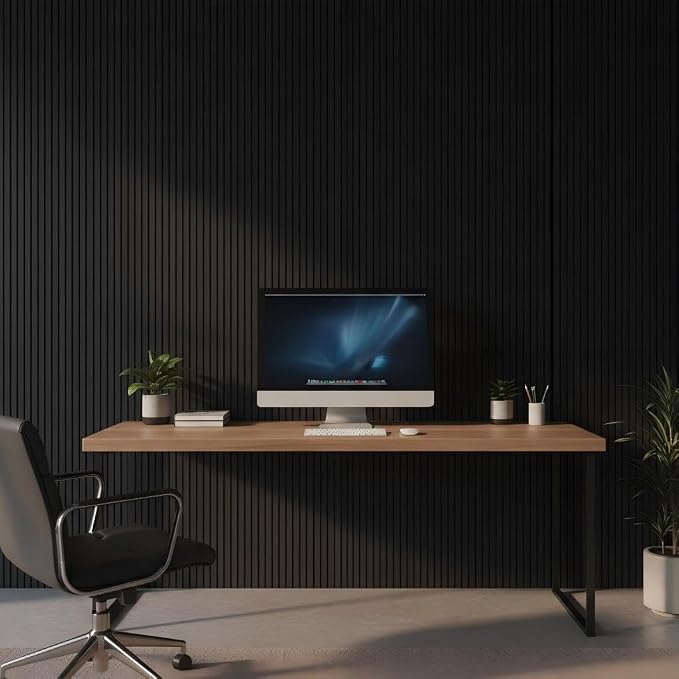 Wood Slat Wall Panels 8 Pack 96x6.3in Modern Black WPC Panels - Image 8