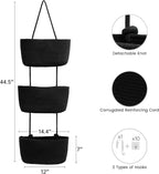 TeoKJ Over the Door Hanging Basket, 3-Tier Woven Cotton Wall-Mounted Storage - Image 2
