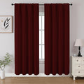 CUCRAF Burgundy Red Blackout Curtains 72 inch Length 2 Panels Set, Rod Pocket by CUCRAF