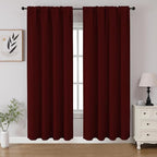 CUCRAF Burgundy Red Blackout Curtains 72 inch Length 2 Panels Set, Rod Pocket by CUCRAF