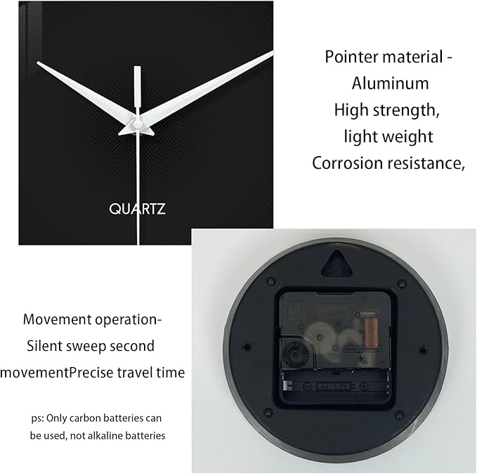 XFM Minimalist Wall Clocks Battery Operated 20 Inch Large Black Wall Clock - Image 6