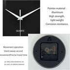 XFM Black Simple Wall Clock14 Inch Kitchen Wall Clocks Battery Operated - Image 6