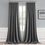 MIULEE Back Tab Grey Blackout Curtains 96 Inch Long 2 Panels Set - Image 9
