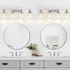 Indoi 4 Light Bathroom Light Fixtures, Chrome Vanity Lights - Image 7