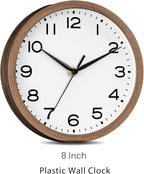 AKCISOT Wall Clock, Modern Small Wall Clocks Battery Operated 8 Inch, Silent - Image 3