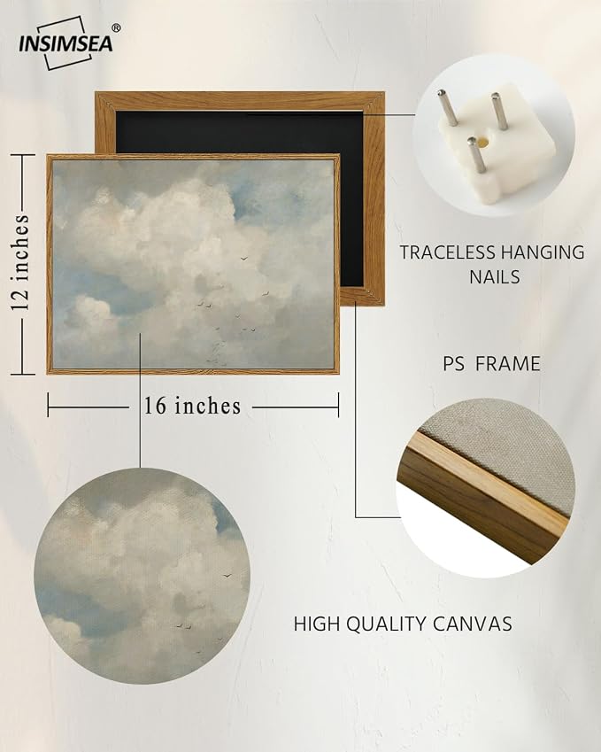 InSimSea Framed Canvas Wall Art Vintage Decor, Home Decor Classical Oil - Image 4