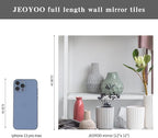 JEOYOO HD Glass Full Length Wall Mirror Tiles, Frameless Full Body Mirror Tiles - Image 9