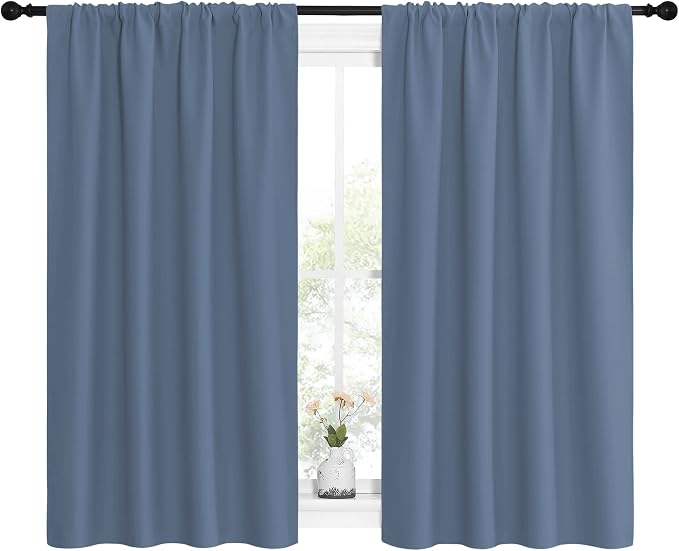 NICETOWN Kitchen Curtains, Short Blackout Curtains & Drapes, Small Window Rod - Image 2