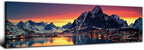 AREBOLO Sunset Mountain Canvas Wall Art Lake Landscape Pictures Nature Wall by AREBOLOLLC