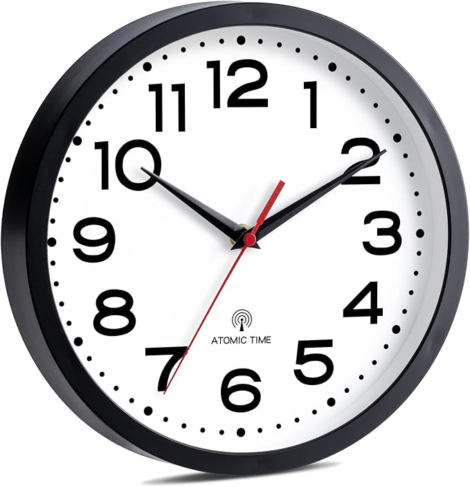Roymnie Atomic Wall Clock 12 Inch, Modern Clock Battery Operated Classic Analog - Image 2