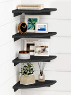 Forbena Black Corner Floating Shelves by Forbena