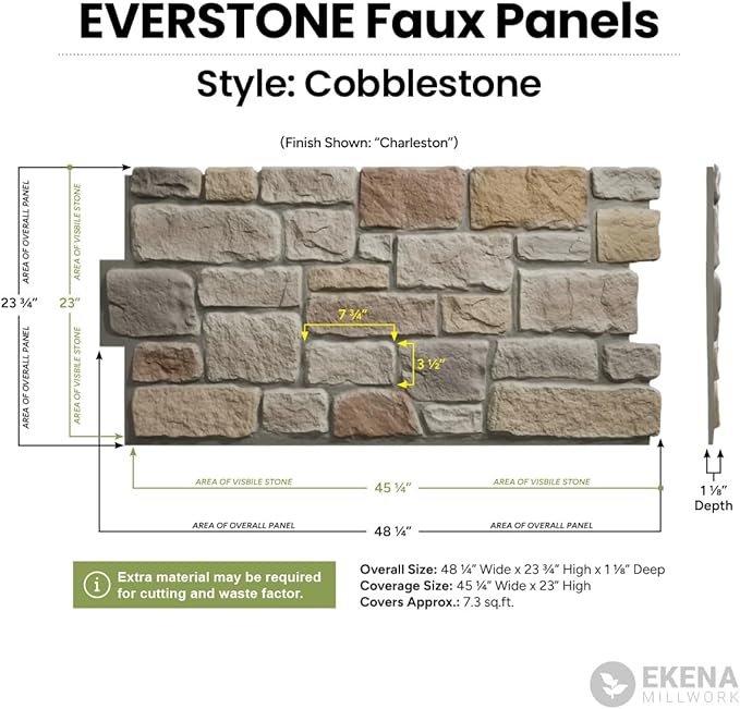 EverStone Cobblestone Faux Stone Panel, Oxford Terrace Color - Image 2