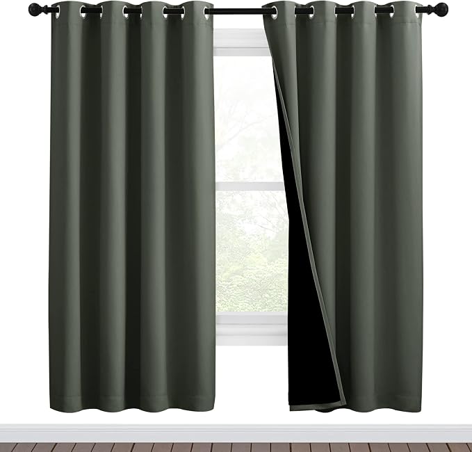 NICETOWN 100% Blackout Window Curtain Panels, Full Light Blocking Drapes by NICETOWN