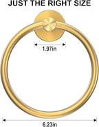 SetSail Towel Holder Screw-in Gold Towel Ring - Image 5