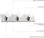 Design House 500850 3-Light Vanity Strip Light Contemporary Dimmable - Image 4