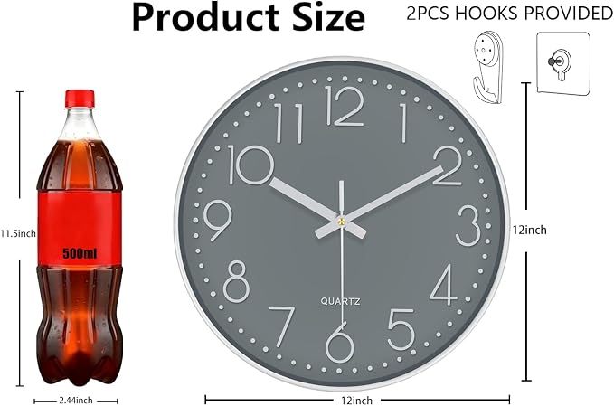 Modern Silent Wall Clock - Image 3