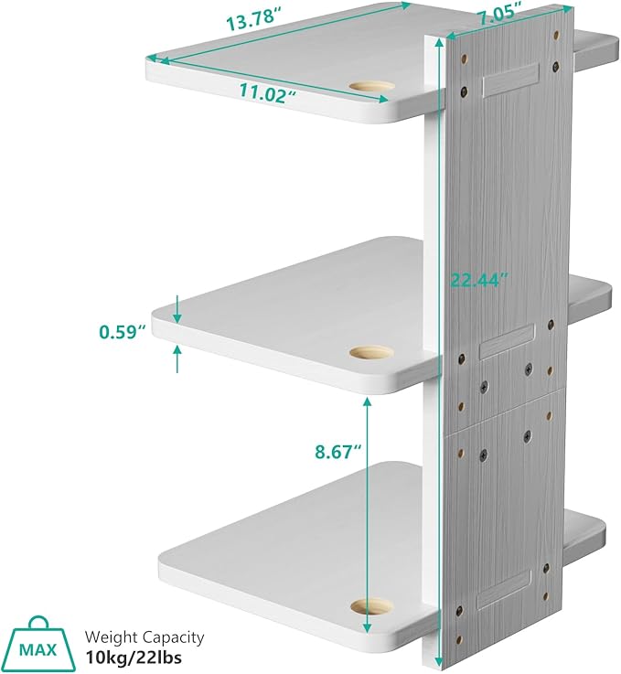 WALI Floating TV Shelf, 3 Tier Projector Shelf - Image 8