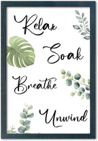 YWJKWLGS Boho Bathroom Wall Art, 11x16 Inch Green Eucalyptus Monstera Decor by Unknown