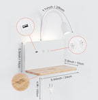 Bedside Wall Sconces with Wireless Charging Station & USB Charging, 3 - Image 2