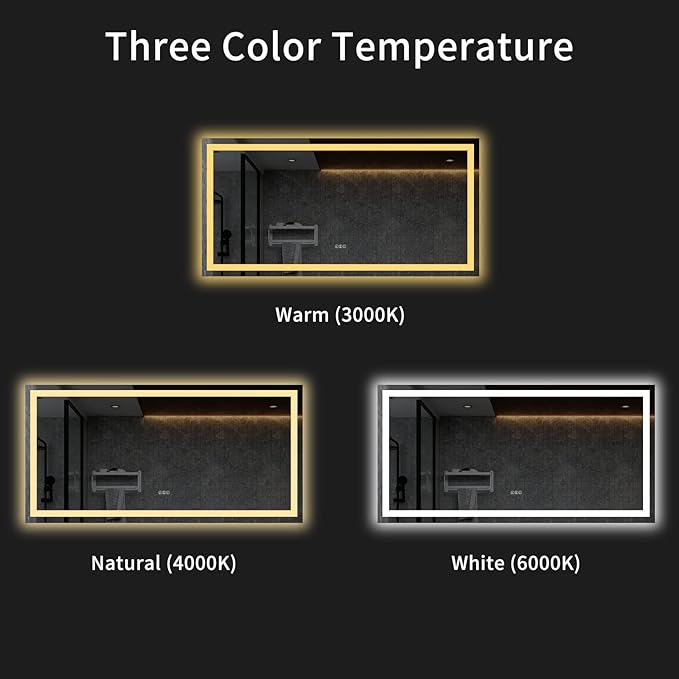 LOAAO 72X36 LED Bathroom Mirror - Image 6