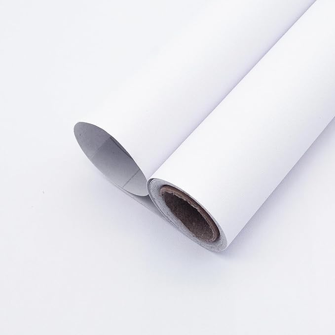 Yancorp 16"x394" Matte White Contact Papaer Peel and Stick Wallpaper Vinyl Wrap by YancorpHomeDecor
