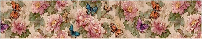 Vintage Rose Floral Wallpaper Border 196x4 Inch Peel and Stick Wall Border - Image 2