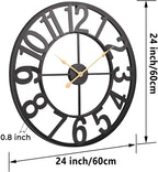 Vantic 24 Inch Large Wall Clock, Arabic Numeral Metal Oversized Wall Clocks - Image 9