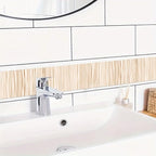 HOMETITUTE Wallpaper Border Peel and Stick Wall Border Beige Bamboo Texture - Image 2