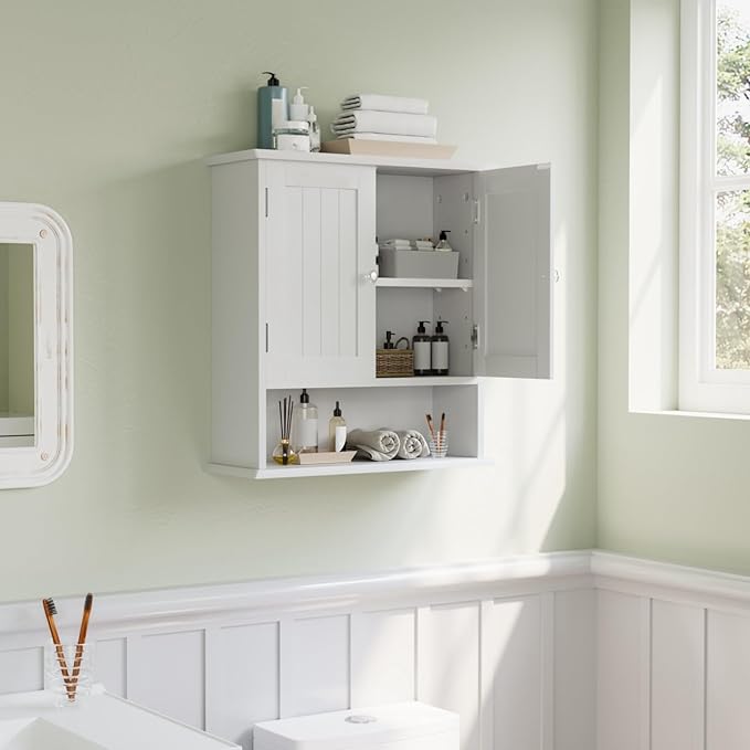 Smuxee White Bathroom Cabinet Wall Mounted, Small Bathroom Medicine Cabinet - Image 8