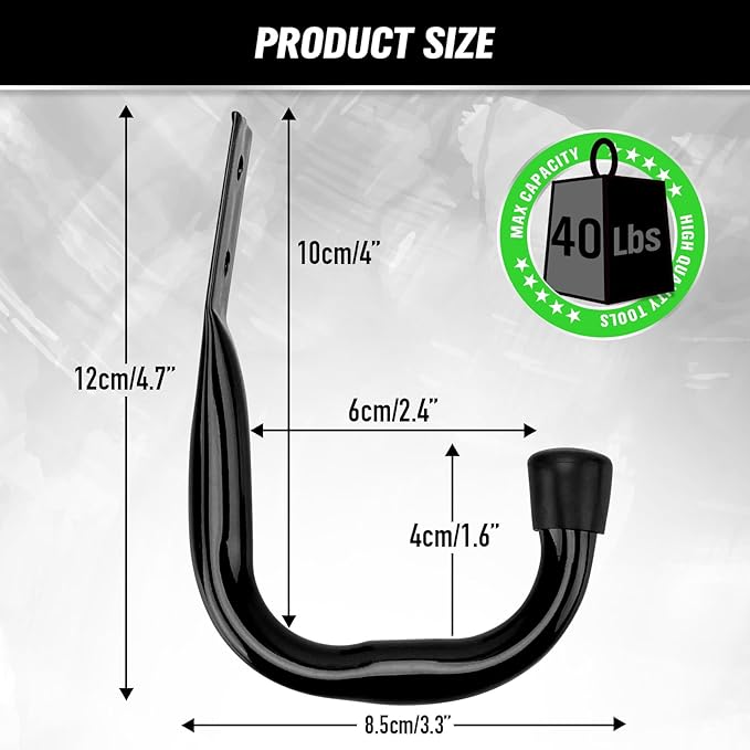 Heavy Duty Garage Storage Hooks, 6-piece Bike Hooks - Image 3
