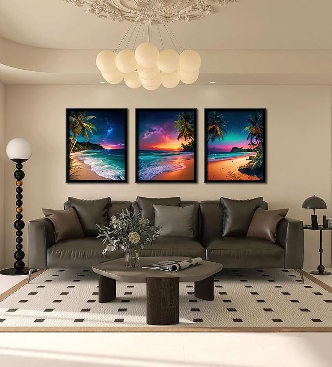 Beach Sunset Black Framed Wall Art - Image 4