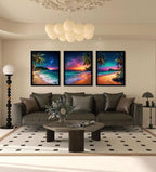 Beach Sunset Black Framed Wall Art - Image 4