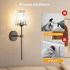 Crystal Battery Operated Wall Sconces Set of 2, 12 RGB and 3CCT Dimmable Wall - Image 4