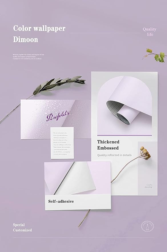 Dimoon 236''x17.7'' Purple Peel and Stick Wallpaper Contact Paper Modern Self - Image 4