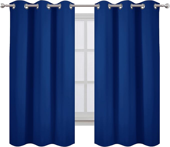 LEMOMO Blackout Curtains 40 x 63 inch/Royal Blue Curtains Set of 2 - Image 2