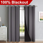 NICETOWN Grey Full Shade Curtain Panels, Pair of Thermal Insulated & Energy - Image 2