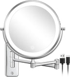 DECLUTTR Wall Mounted Lighted Makeup Mirror, Rechargeable 1X/15X Magnifying by DECLUTTR