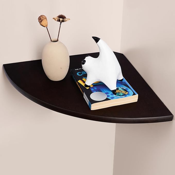 Gieanoo Corner Wall Shelf, 10inch Solid Oak Wood Floating Corner Shelf by GIEANOO