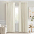 MIULEE Cream Back Tab Blackout Curtains 84 Inch Length 2 Panels Set - Image 9