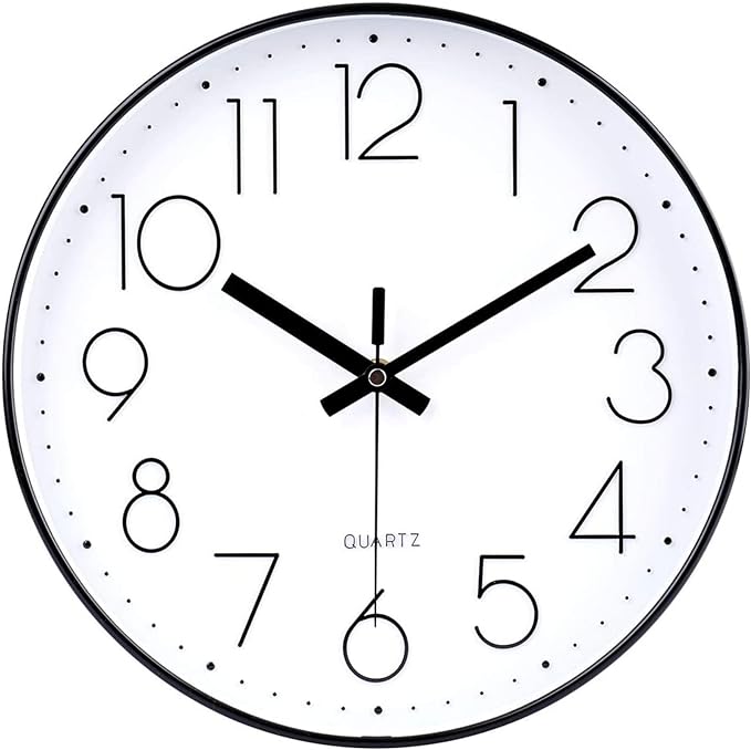 Wall Clock 12 Inch Silent Non-Ticking Modern Wall Clocks Battery Operated by HorizentWallClock