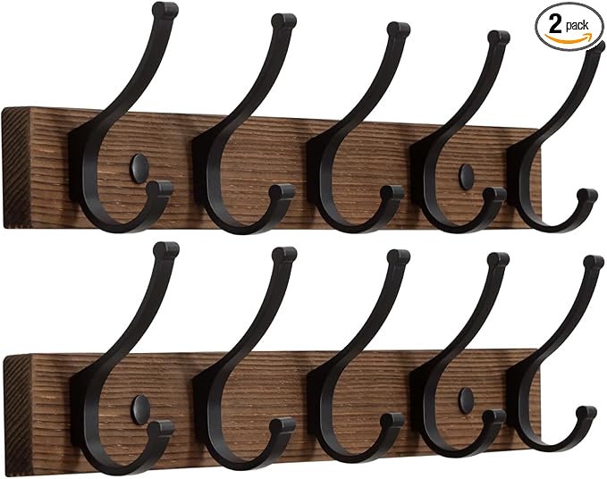 Optish Coat Rack Wall Mount, 16.5 Inches Wood Coat Hooks Wall Mount, Wall Coat by Optish