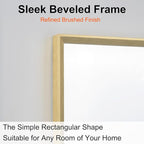 Bathroom Mirror for Wall, 20x30 Inch Metal Framed Mirror, Brushed Gold - Image 2