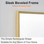 Bathroom Mirror for Wall, 16x24 Inch Metal Framed Mirror, Brushed Gold - Image 2
